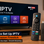 How to set up IPTV on Amazon Firestick with IPTV apps displayed on a smart TV for smooth streaming